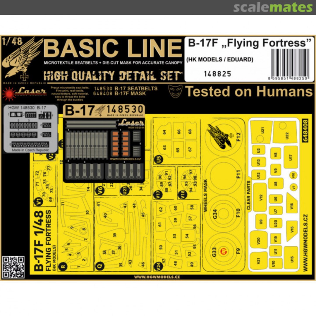 Boxart B-17F "Flying Fortress" Seatbelts and Canopy Masks 148825 HGW Models