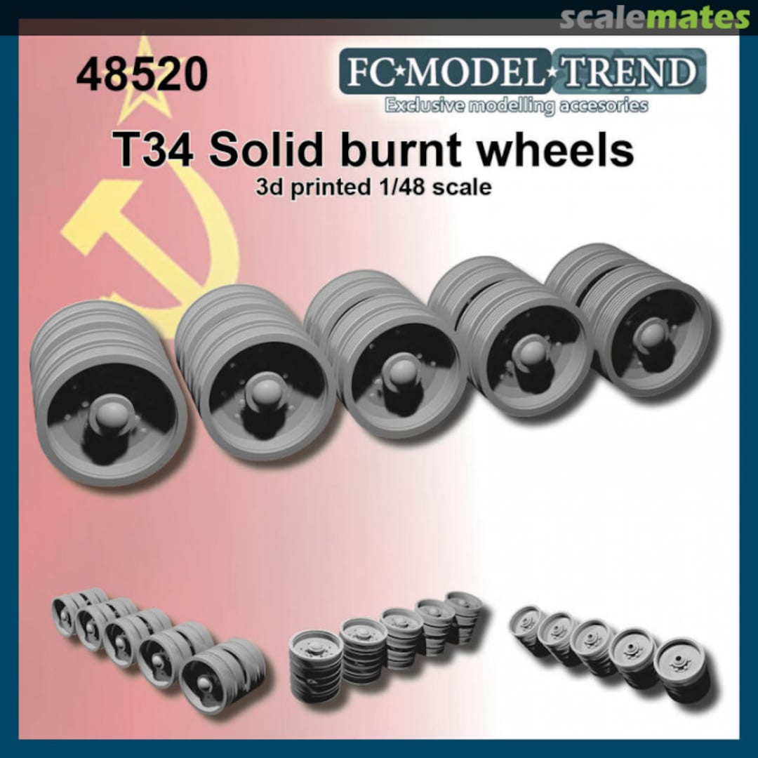 Boxart T34 Solid burnt wheels 48520 FC Model Trend