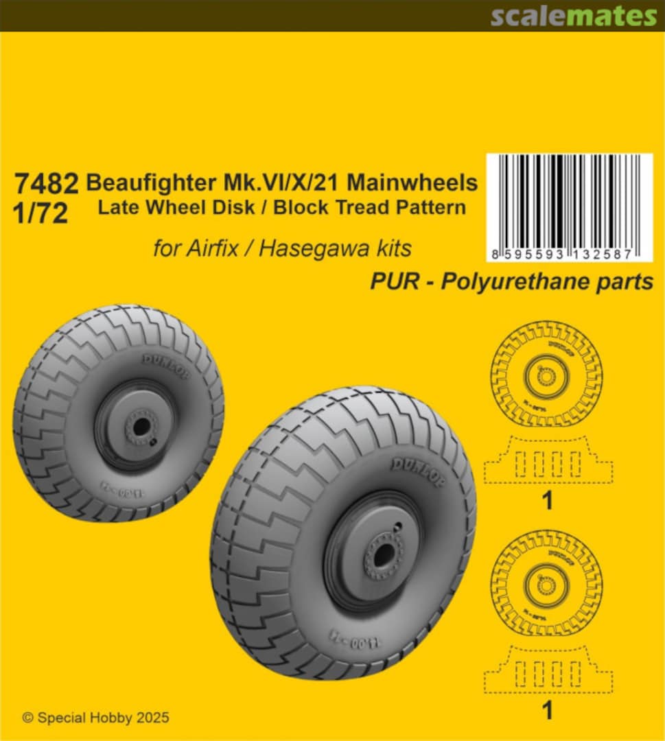 Boxart Beaufighter Mk.VI/X/21 Mainwheels 7482 CMK