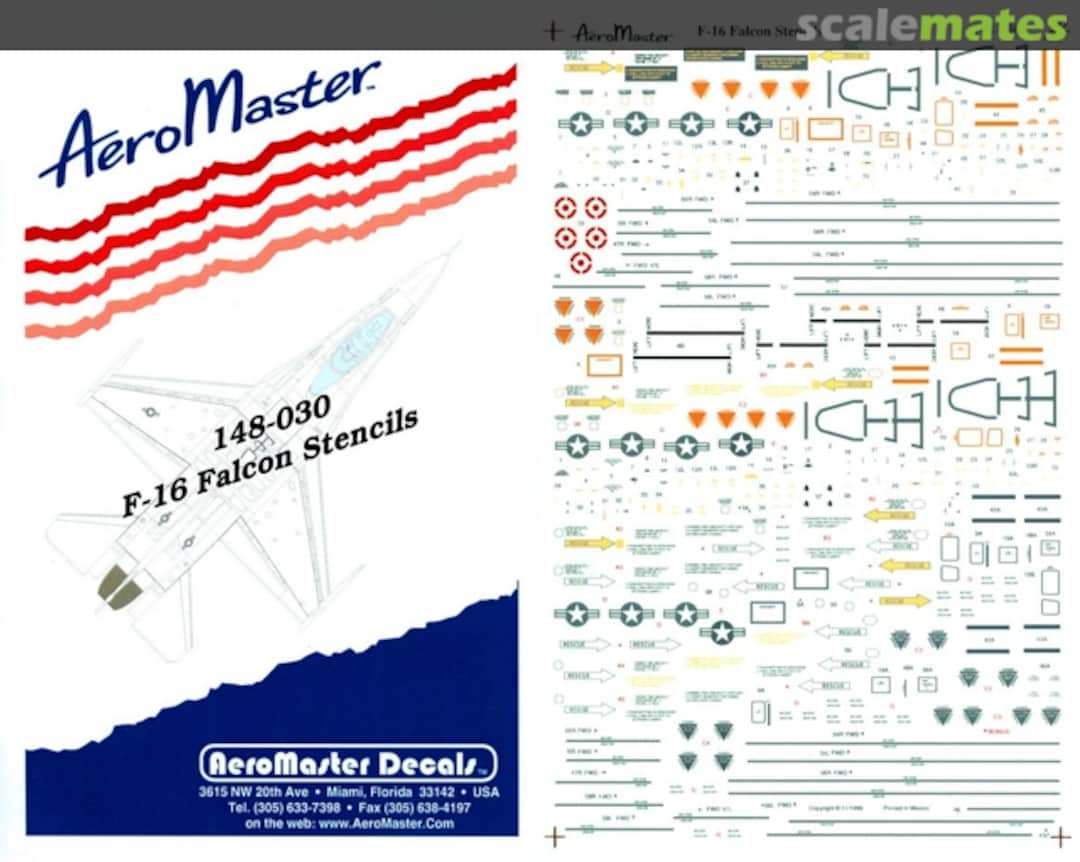 Boxart F-16 Falcon Stencils 148-030 AeroMaster