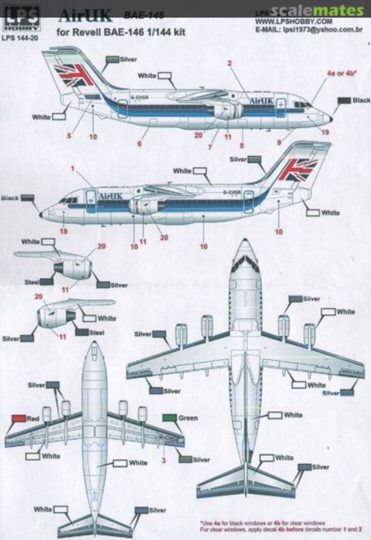 Boxart Air UK BAe 146-200 LPS144-20 LPS Hobby