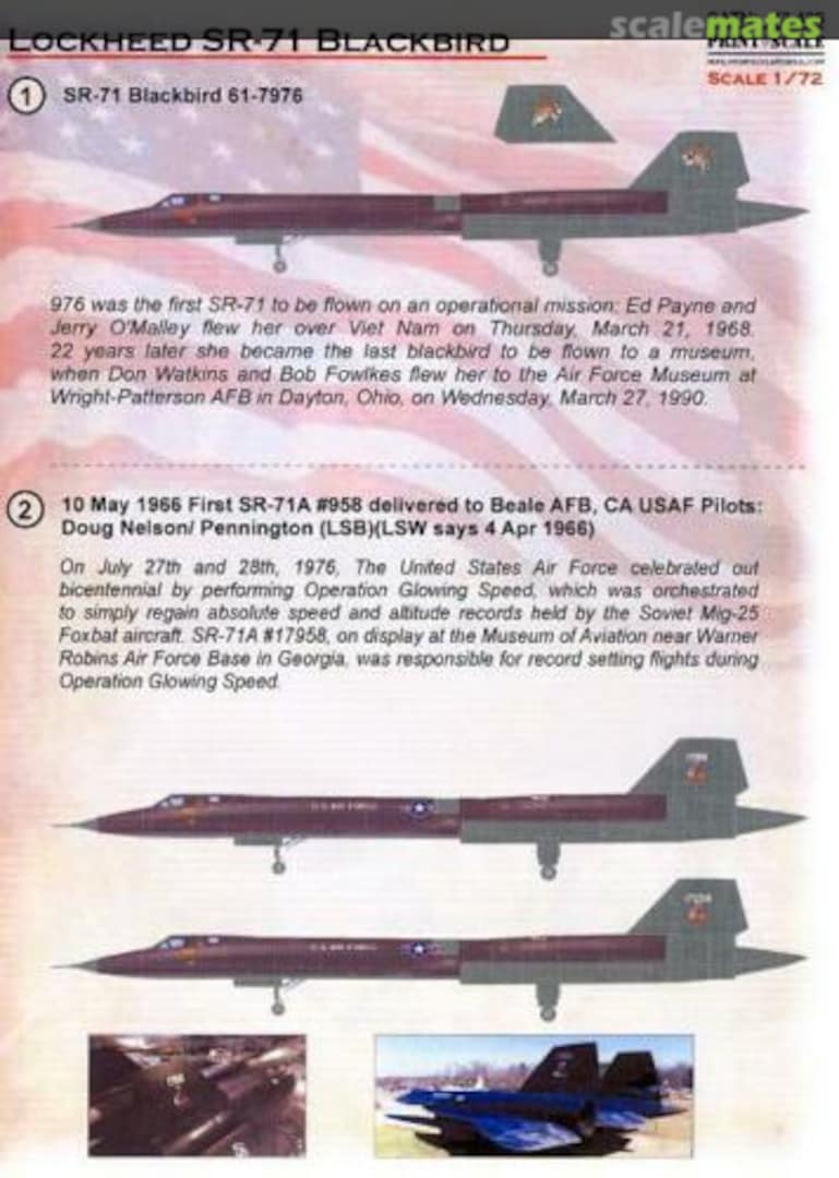 Boxart Lockheed SR-71 (part 1) 72-435 Print Scale