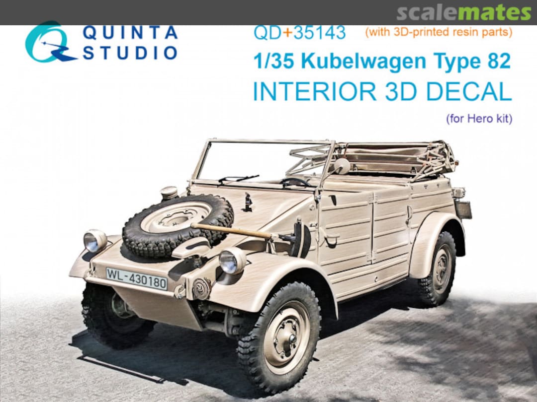 Boxart Kubelwagen Type 82 interior 3D decals (with 3D-printed resin parts) QD+35143 Quinta Studio