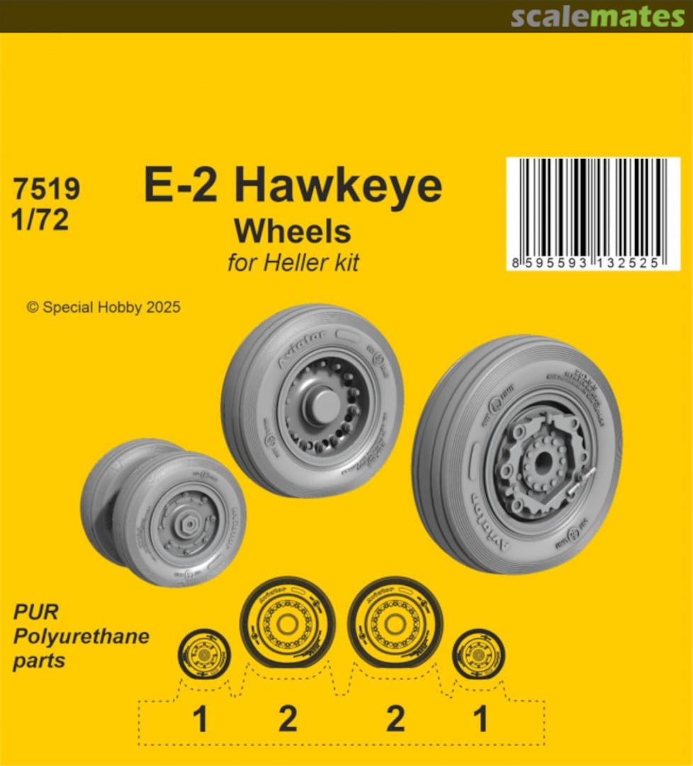 Boxart E-2 Hawkeye Wheels 7519 CMK