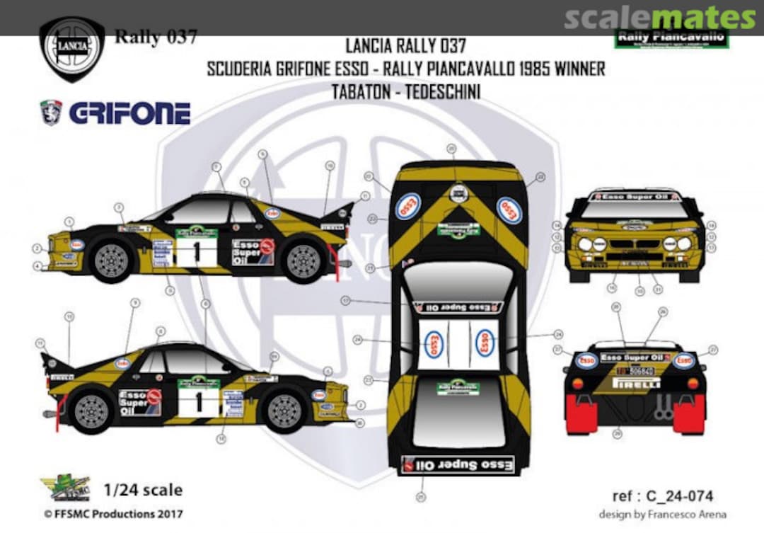 Boxart Lancia 037 Rally "ESSO Super Oil" C 24-074 FFSMC Productions