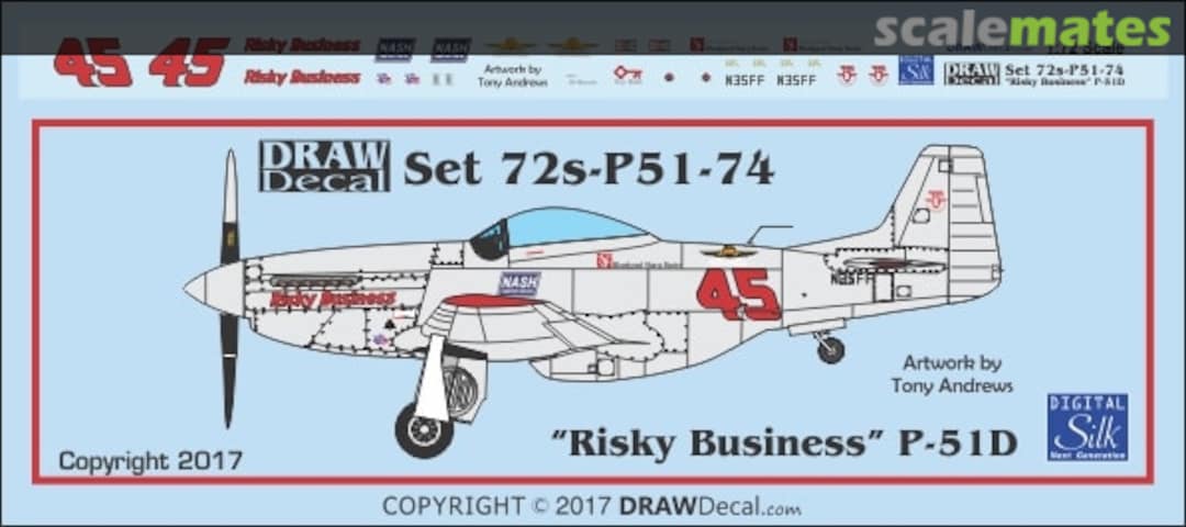 Boxart "Risky Business" P-51D 72-P51-74 Draw Decal