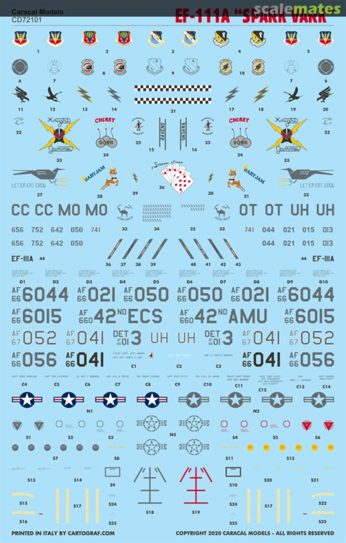 Contents EF-111A "Spark Vark" CD72101 Caracal Models