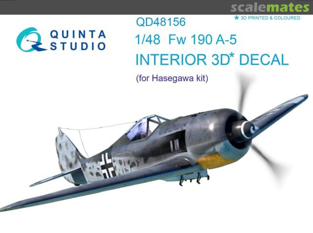 Boxart Fw 190A-5 interior 3D decals QD48156 Quinta Studio