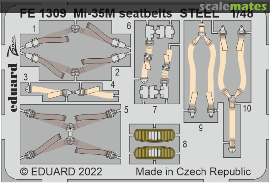 Boxart Mi-35M seatbelts STEEL FE1309 Eduard