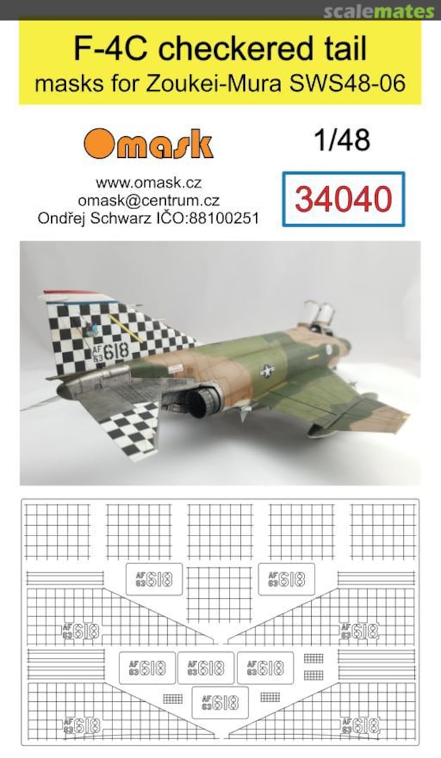 Boxart F-4C checkered tail masks 34040 Omask