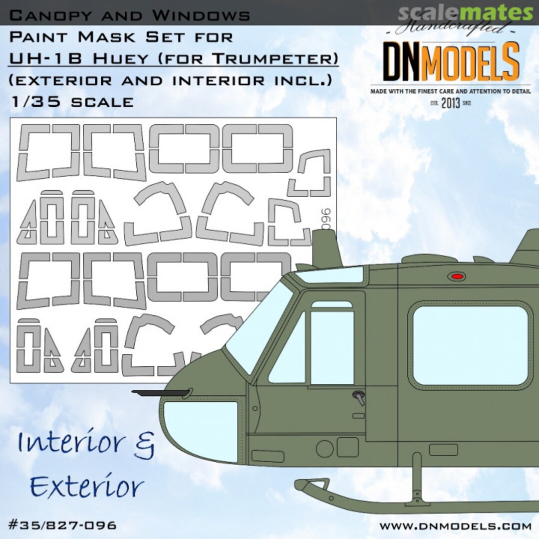 Boxart UH-1B Huey Canopy and Windows Paint Mask Set 35/827-096 DN Models