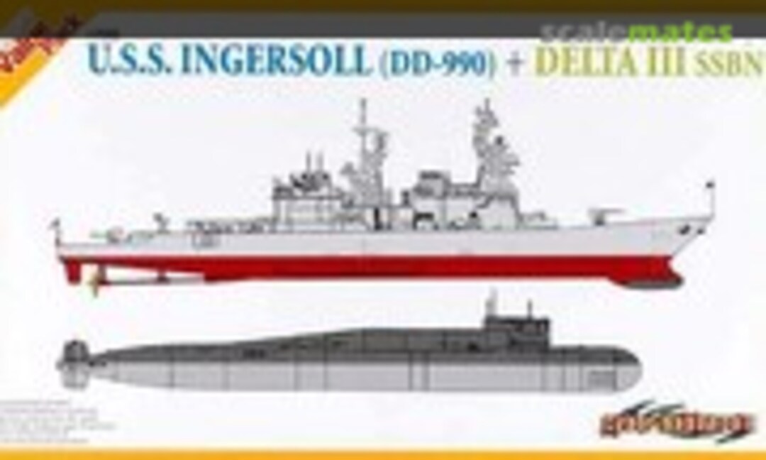 1:700 USS Ingersoll DD-990 &amp; Delta III Class SSBN (Cyber Hobby 7114)