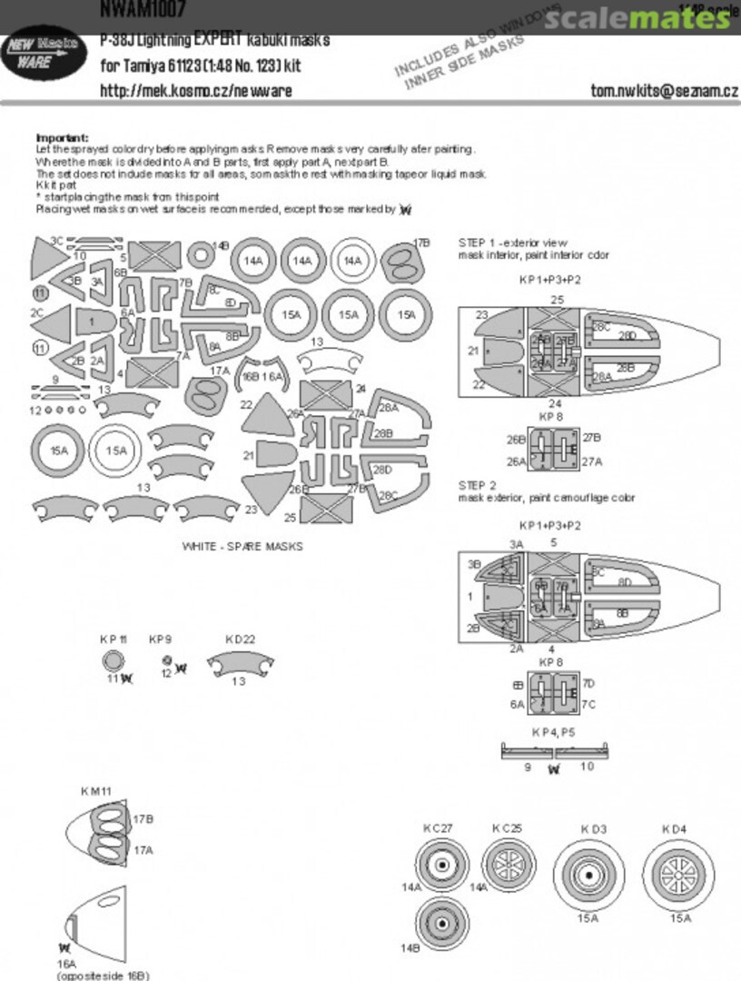 Boxart Lockheed P-38J Lightning EXPERT kabuki masks NWAM1007 New Ware