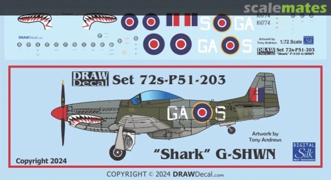 Boxart “Shark” G-SHWN P-51D 72-P51-203 Draw Decal