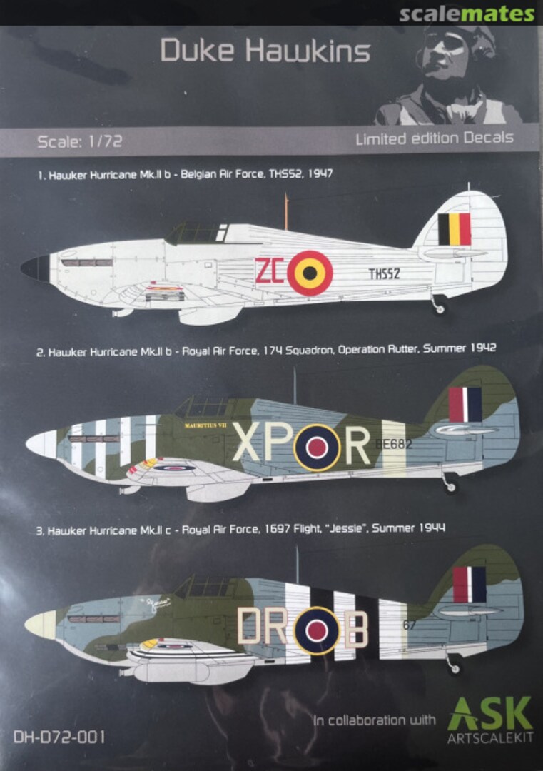 Boxart Hawker Hurricane in Belgian Air Force DH-D72-001 Duke Hawkins