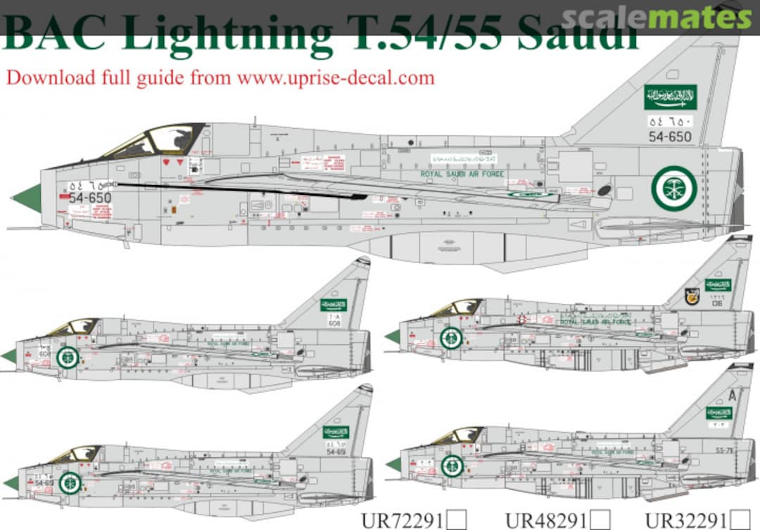 Boxart BAC Lightning T.54/55 Saudi UR72291 UpRise Decal Serbia