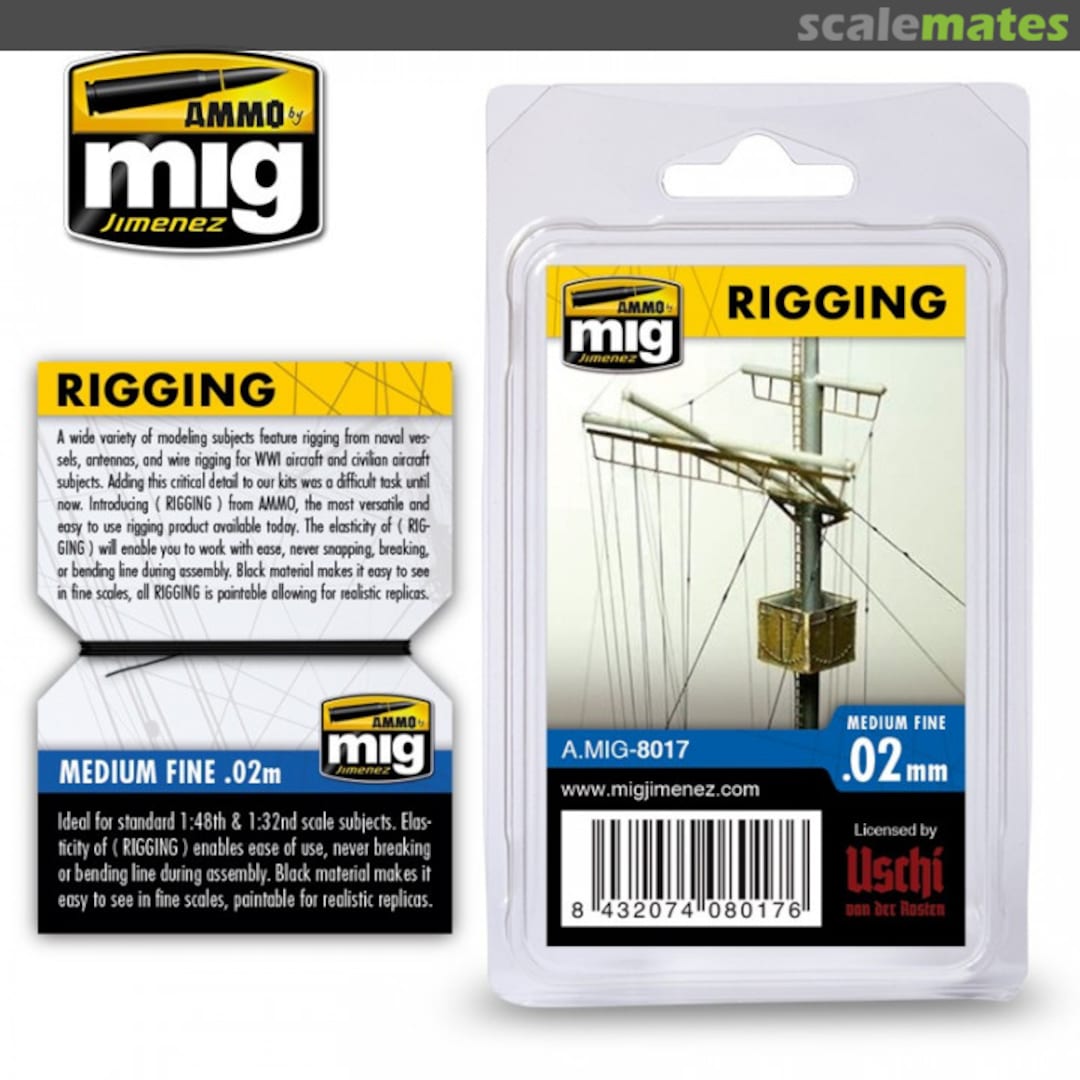 Boxart Rigging - Medium Fine 0.02mm A.MIG-8017 Ammo by Mig Jimenez