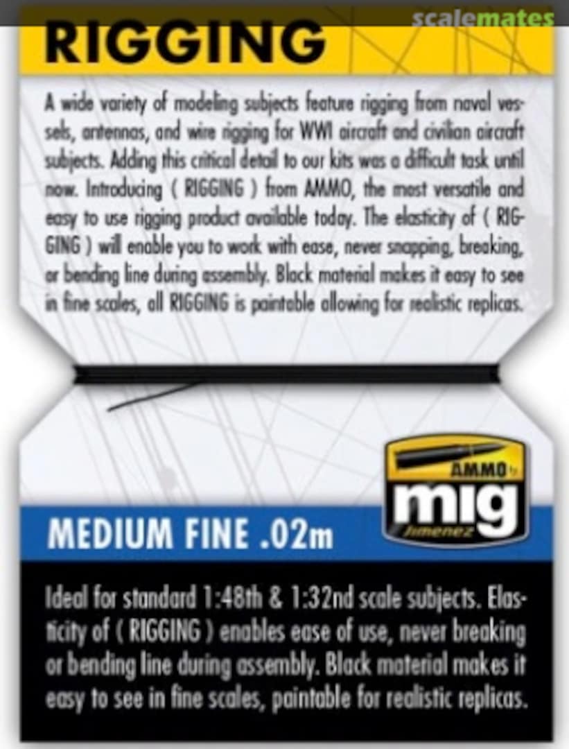 Contents Rigging - Medium Fine 0.02mm A.MIG-8017 Ammo by Mig Jimenez