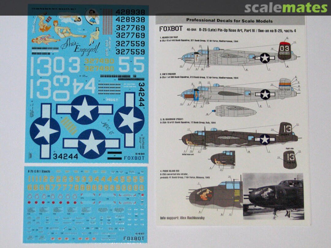 Boxart B-25 (Late) Pin-Up Nose Art, Part IV 48-044 Foxbot