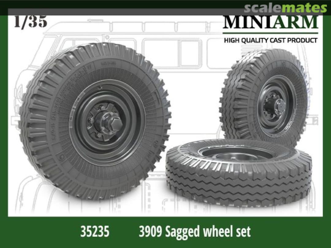 Boxart UAZ-3909 Sagged wheel set (4pcs+extra ) 35235 Miniarm