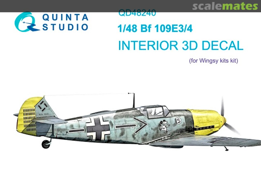 Boxart Bf 109E-3/4 interior 3D decals QD48240 Quinta Studio