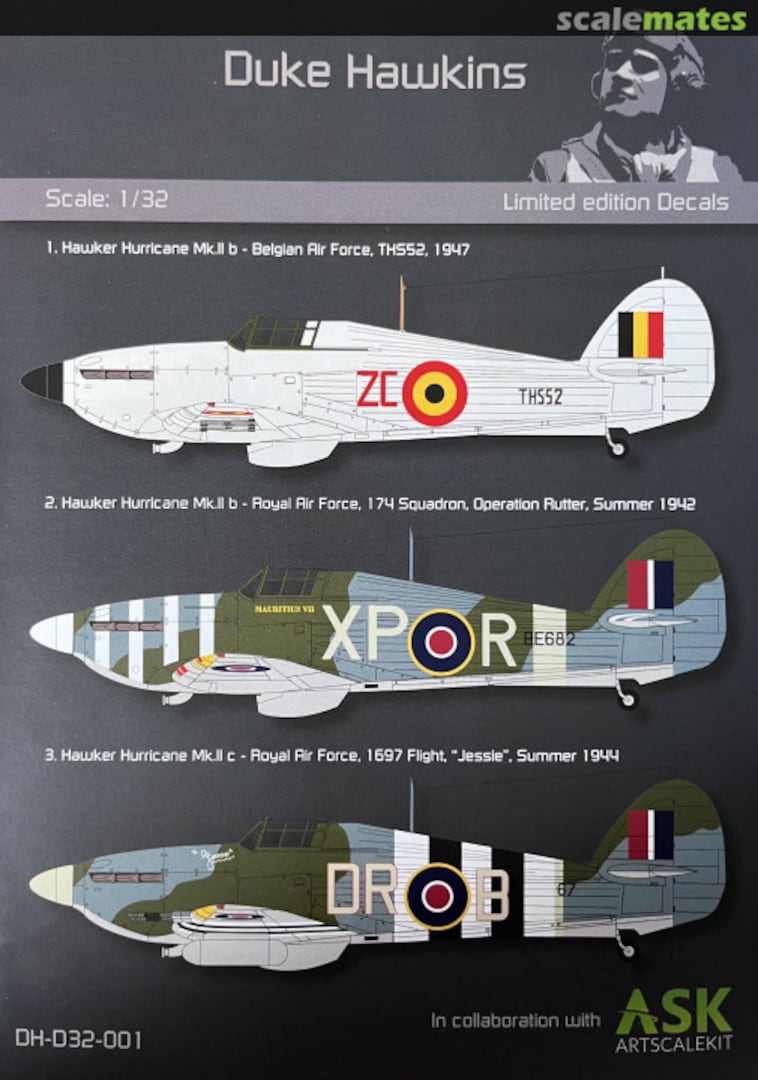 Boxart Hawker Hurricane in Belgian Air Force DH-32-001 Duke Hawkins