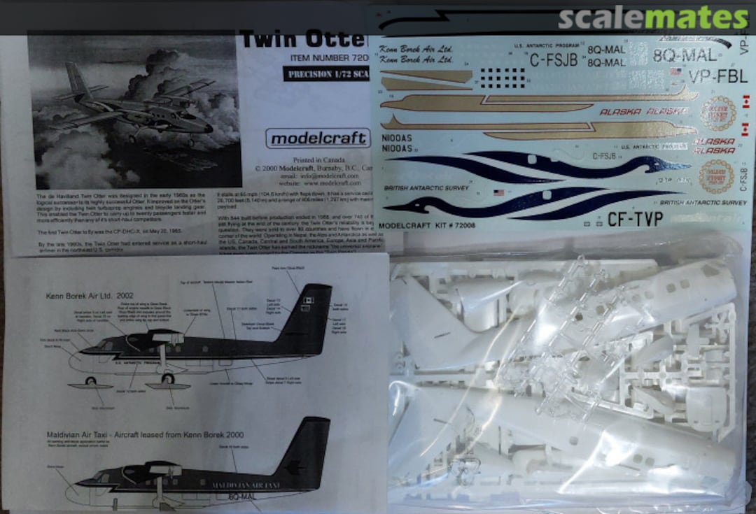 Contents de Havilland Twin Otter 72-008 Modelcraft