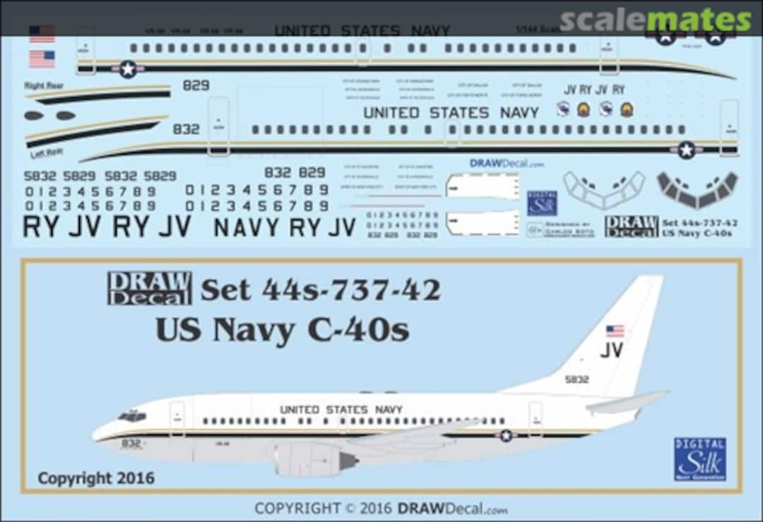 Boxart Boeing C-40A's US NAVY 44-737-42 Draw Decal