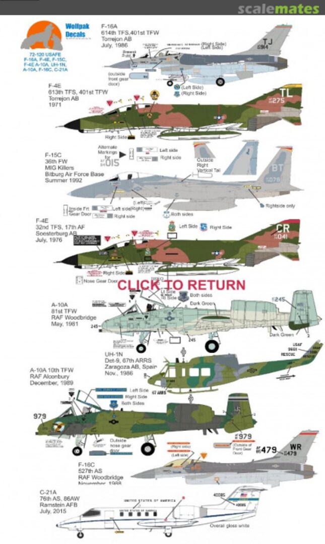 Boxart USAF Europe 72-120 Wolfpak Decals