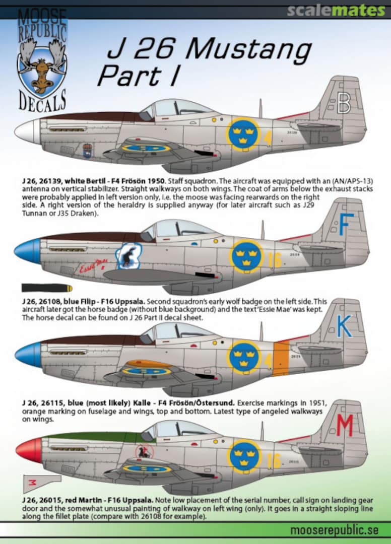 Boxart J 26 Mustang 72005 Moose Republic Decals