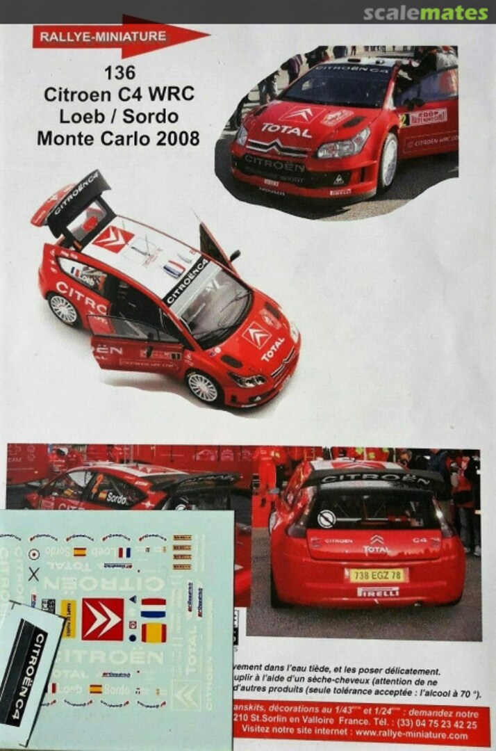 Boxart Citroën C4 WRC (738 EGZ 78) "CITROËN" Rallye-Miniature 136 Provence Miniatures Automobiles