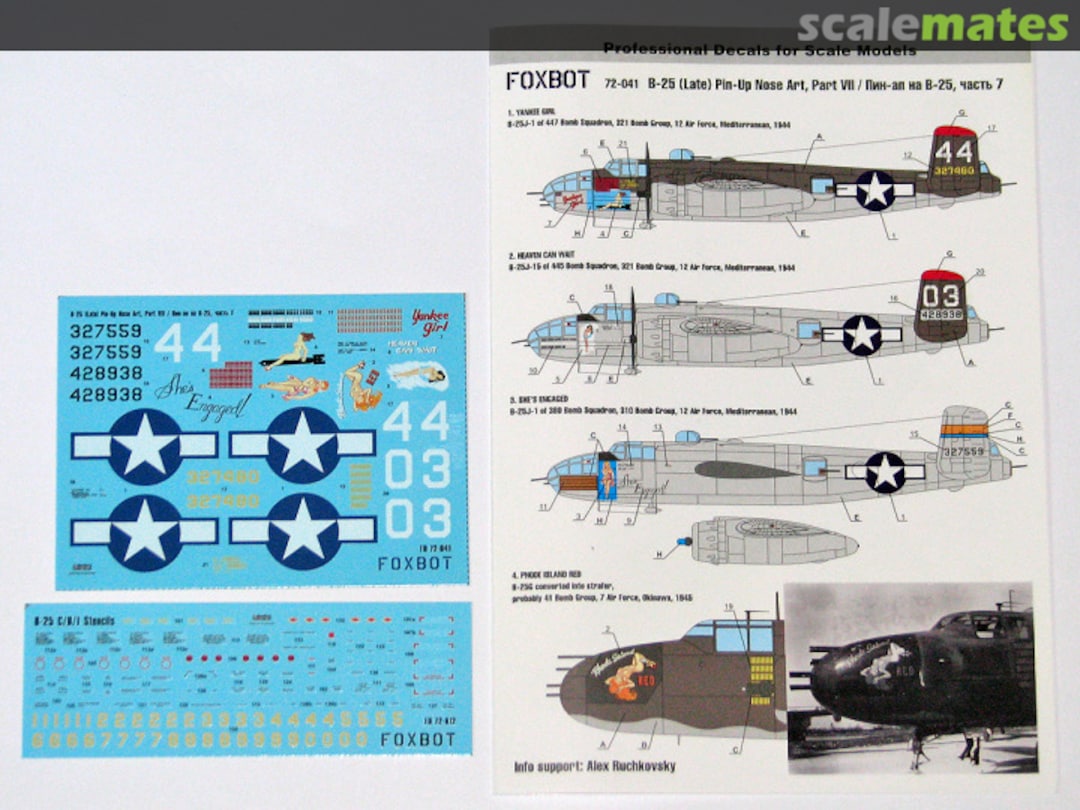 Boxart B-25 Pin-Up Nose Art, Part VII 72-041 Foxbot