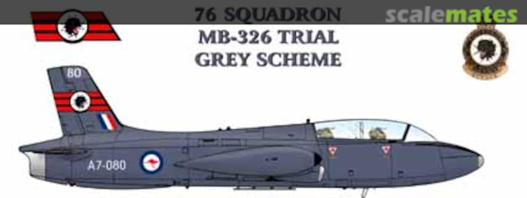 Boxart 76 Squadron MB 326 Trial Grey Scheme AAF-010 Hawkeye Models