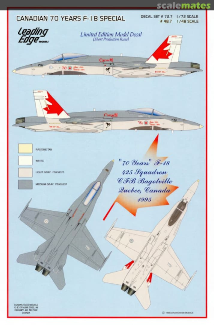 Boxart Canadian 70 Years F-18 Special 72.7 Leading Edge