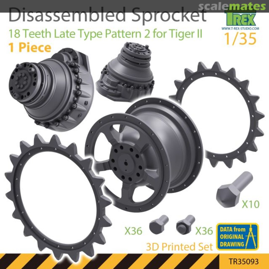 Boxart Disassembled KingTiger 18 Teeth Sprockets Late Type Pattern 2 (1 pieces) TR35093 T-Rex Studio