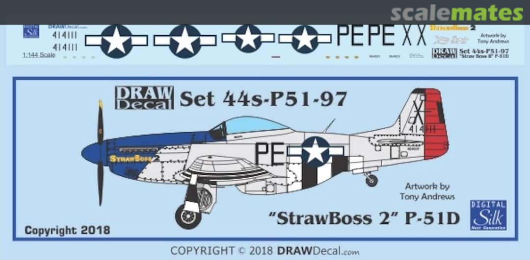 Boxart “StrawBoss 2” P-51D 44-P51-97 Draw Decal