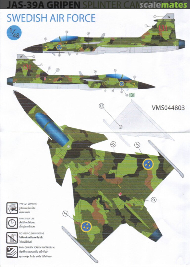 Boxart JAS-39A Grippen VMS044803 Veha Maestro Decals