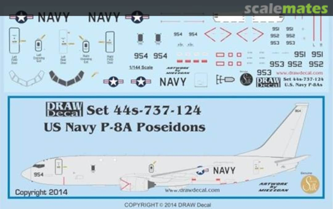 Boxart Boeing P-8A Poseidon: US NAVY VP-30 & VP-16 44-737-124 Draw Decal