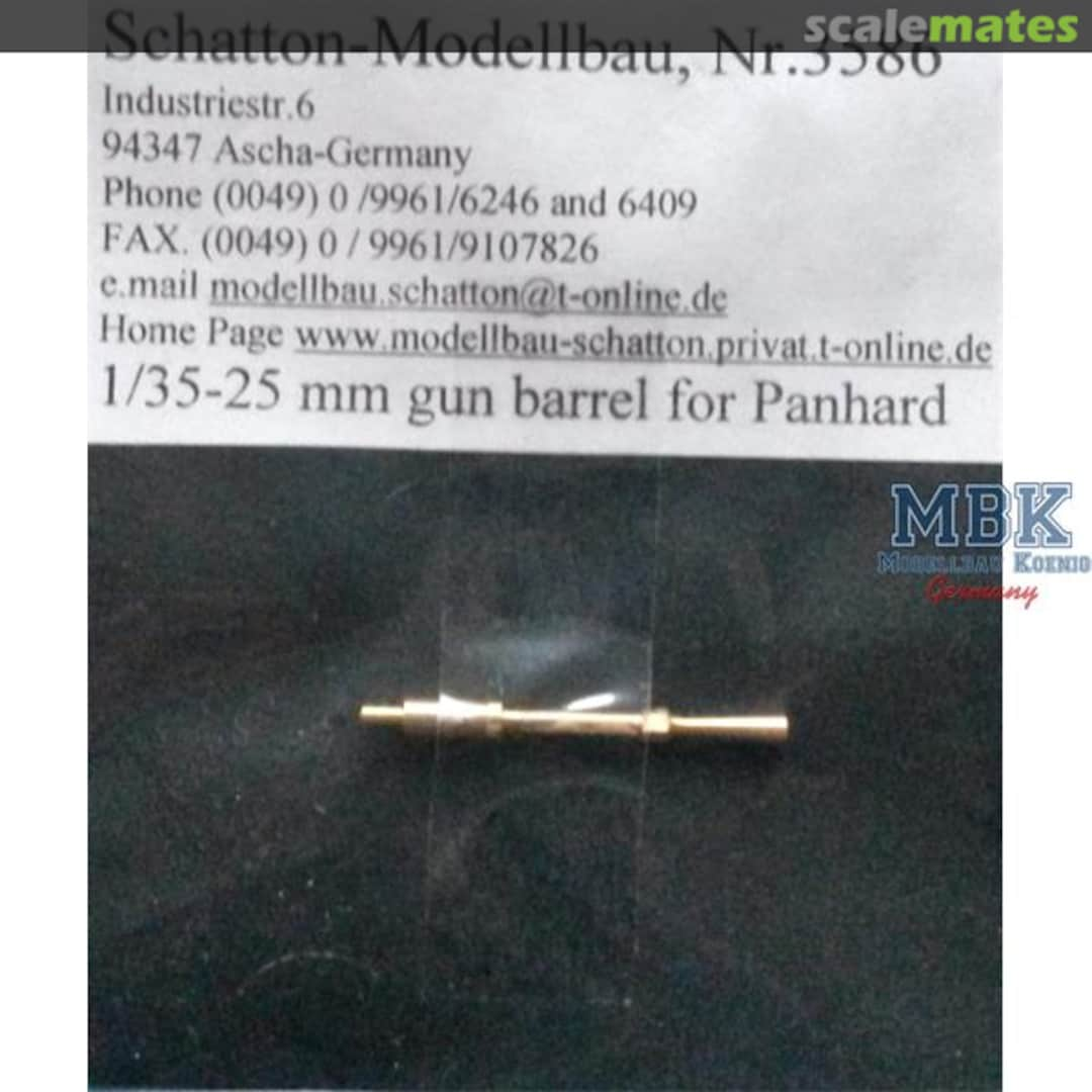 Boxart 25mm SA34 gun barrel for Panhard 178 3586 Schatton Modellbau