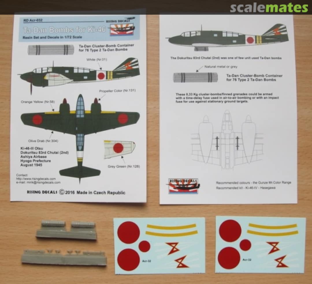 Boxart Ta-Dan Bombs for Ki-46 Acr-032 Rising Decals