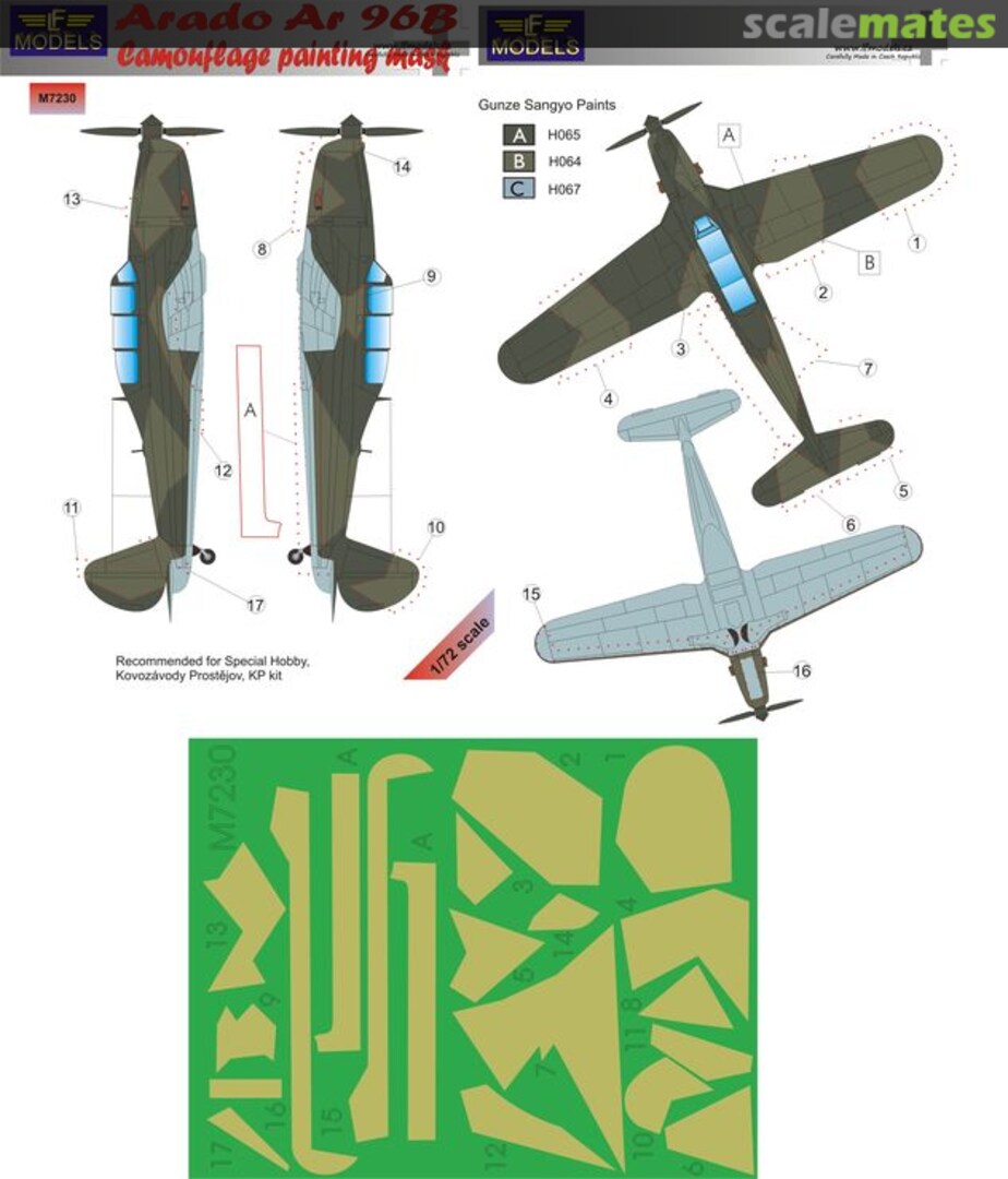 Boxart Arado Ar 96B Camouflage Painting Mask M7230 LF Models