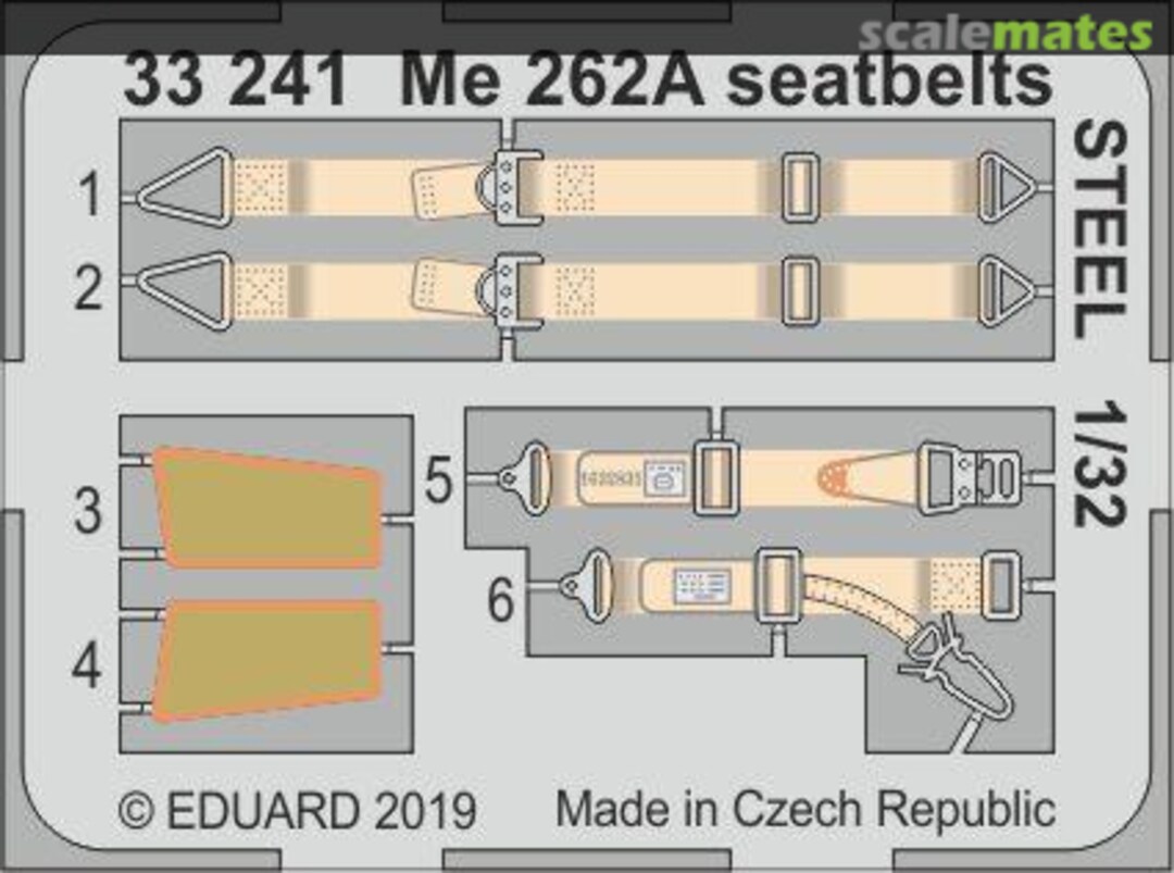 Boxart Me 262A seatbelts STEEL REVELL 33241 Eduard