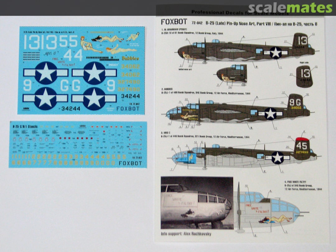 Boxart B-25 Pin-Up Nose Art, Part VIII 72-042 Foxbot