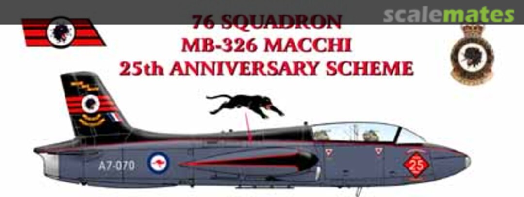 Boxart 76 Squadron MB-326 Macchi 25th Anniversary Scheme AAF-011 Hawkeye Models