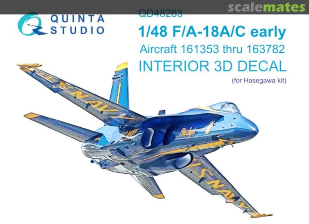 Boxart F/A-18A/C early interior 3D decals aircraft 161353 thru 163782 QD48283 Quinta Studio