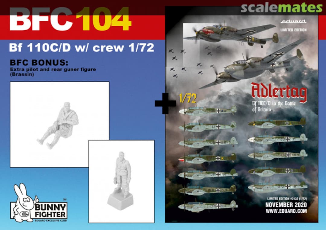 Boxart Bf 110C/ D w/ crew BFC104 Eduard