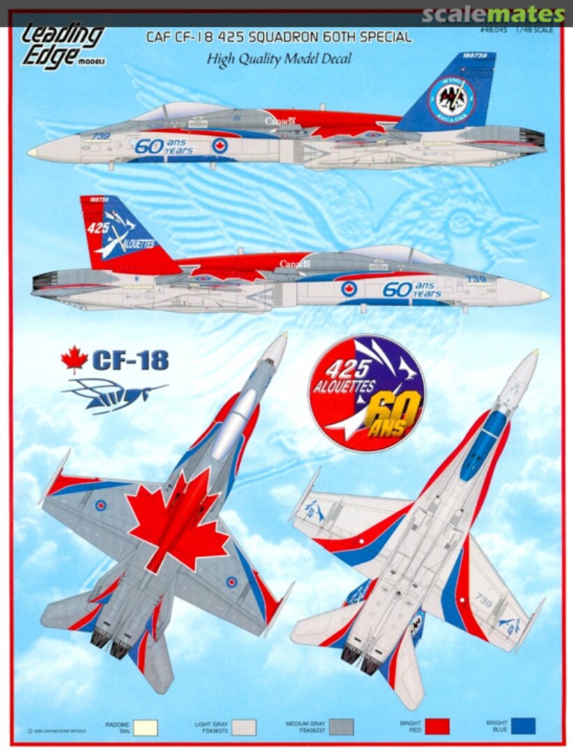 Boxart CAF CF-18 425 Squadron 60th Special 72.45 Leading Edge