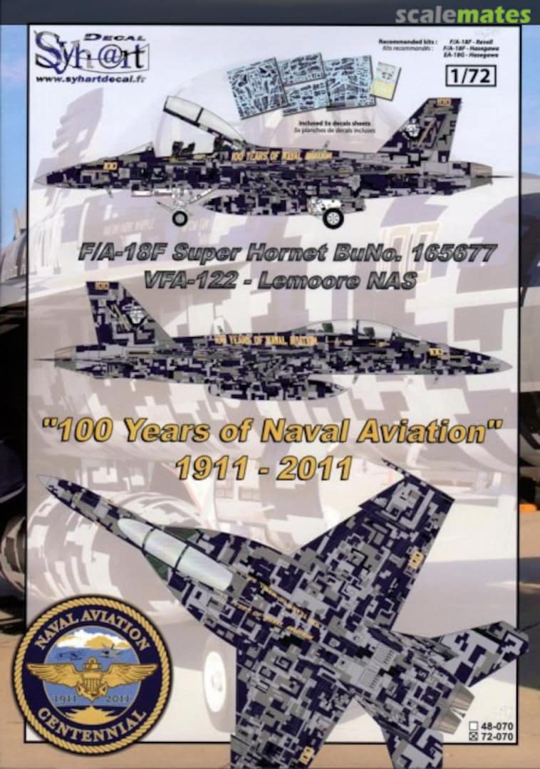 Boxart F/A-18F Super Hornet No 165677 "100 Years Naval Aviation" VFA-122 72-070 Syhart