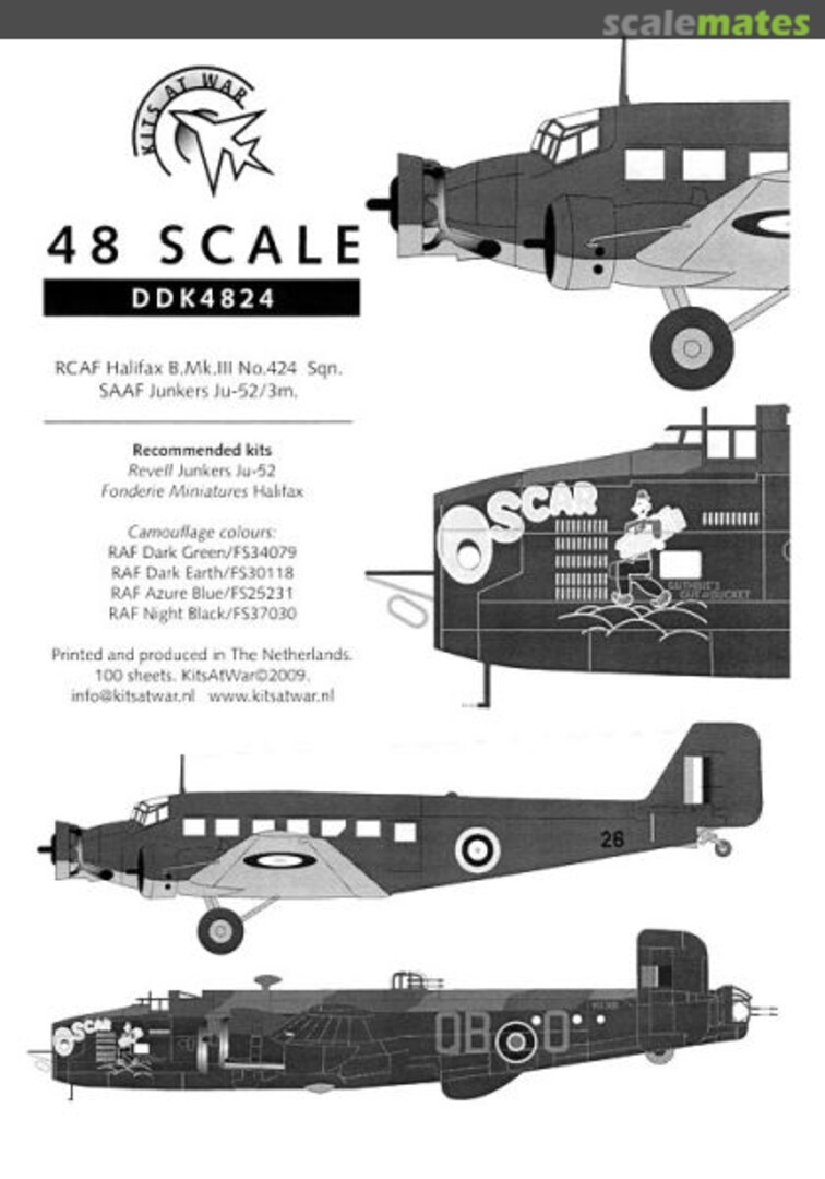 Boxart Halifax B.III RCAF & Ju 52/3m SAAF DDK4824 Kits at War