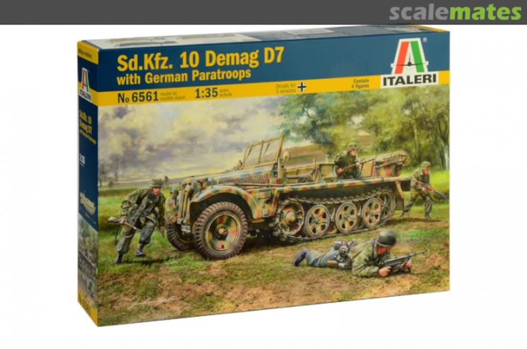 Boxart Sd.Kfz.10 Demag D7 with German Paratroopers 6561 Italeri